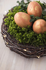 Easter eggs in the nest