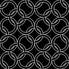 Black and white geometric ornament. Seamless pattern - 199022475