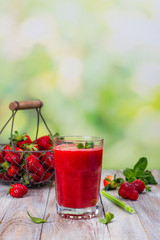Fresh summer strawberry smoothie