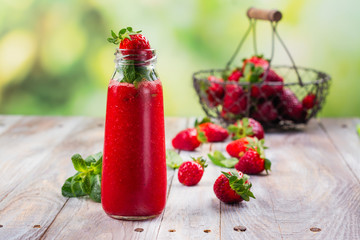 Fresh summer strawberry smoothie