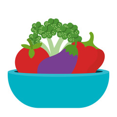 dish with vegetables healthy food vector illustration design