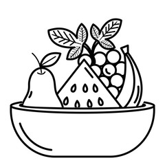 dish with fresh fruits vector illustration design