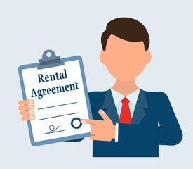 Договор аренды.Плоский дизайн. Изолируемый фон.