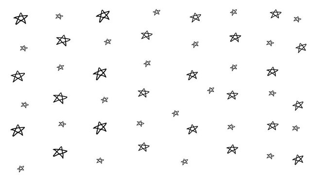 Background with animated hand drawn stars