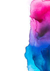 spectrum rainbow watercolor on white background, colored illustration of ultra violet, teal, green, magenta, blue and turquoise, purple, pink, emerald