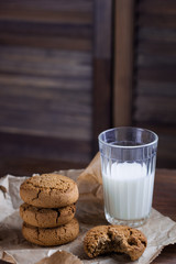 homemade cookies wooden background