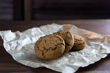 homemade cookies dark background