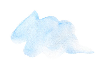 light blue  watercolor  splash backdrop. Ombre background for text, logo, label, tag, card isolated on white