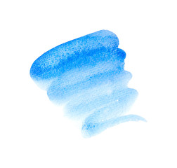 light blue  watercolor  splash backdrop. Ombre background for text, logo, label, tag, card isolated on white © wrongorright