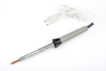 soldering iron on white background