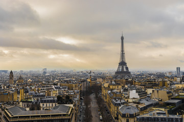 Fototapeta na wymiar Eiffel Tower After Rain In Paris
