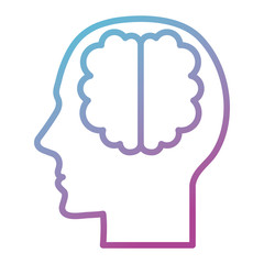 human profile with brain vector illustration design