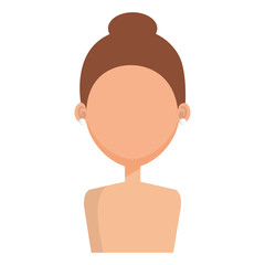 beautiful woman shirtless avatar character vector illustration design