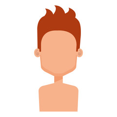 young man shirtless avatar character vector illustration design