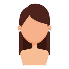 beautiful woman shirtless avatar character vector illustration design