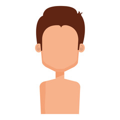 young man shirtless avatar character vector illustration design