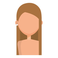 beautiful woman shirtless avatar character vector illustration design