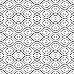 Seamless ornament. Modern black and white dotted background. Geometric modern pattern