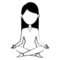 businesswoman doing the lotus position vector illustration design