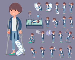 flat type Mash hair women_sickness