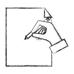 hand writing with pencil in paper vector illustration design