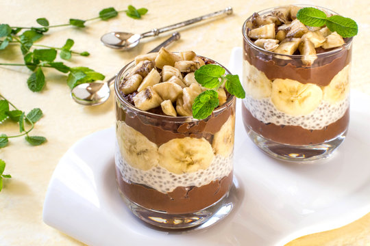 Chia Pudding With Chocolate And Banana