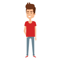 young man avatar character vector illustration design