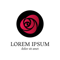 rose vector logo design template, minimal petal beauty icon, salon floral abstract sign, vector illustration