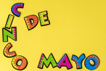 Cinco De Mao bright background with copy space.