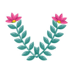 beautiful wreath flower decorative icon vector illustration design