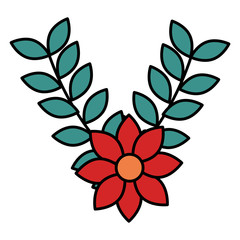 beautiful wreath flower decorative icon vector illustration design