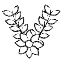 beautiful wreath flower decorative icon vector illustration design