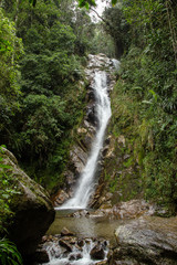 A waterfall in the tropical forest, near Medellin, Antioquia, Colombia