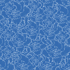 Seamless  blue  monochrome flowers  pattern. trendy color 2018  palace blue