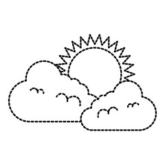 climate cloud with sun vector illustration design