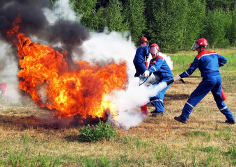 fire extinguishing at the power plant