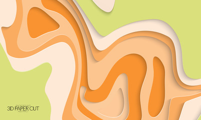 Abstract banner template with 3D paper cut art