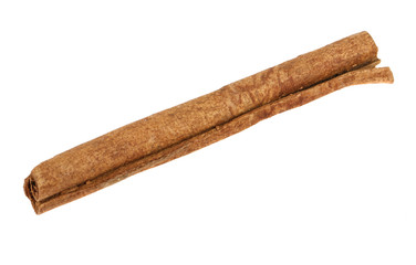 stick of dried cinnamon. Isolated on white background