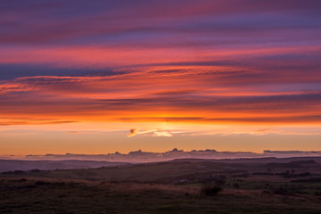 Sunset in Baildon Moor