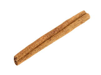 stick of dried cinnamon. Isolated on white background