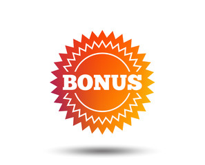 Bonus sign icon. Special offer star symbol. Blurred gradient design element. Vivid graphic flat icon. Vector