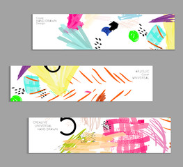 Abstract collage made with scribbles  markercanyon strokesblack geometric shapes