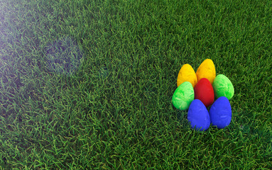 Frohe Ostern Nest mit Eiern Hintergrund