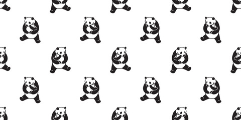 Bear seamless pattern vector polar bear panda isolated icon teddy doodle background wallpaper