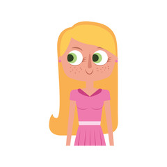 beauty girl cute character vector illustration design