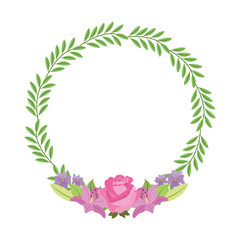 wreath floral decoration icon vector illustration design