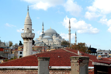 Fototapeta na wymiar Roof of Istanbul, Valide Han, Turkey