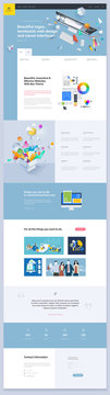 One page website template design. Vector illustration concept of web page design for website and mobile website development. Easy to edit and customize.