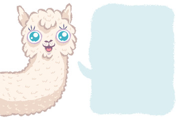 Cute alpaca with bubble.