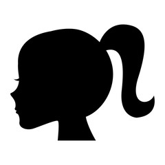 female head profile silhouette vector illustration design